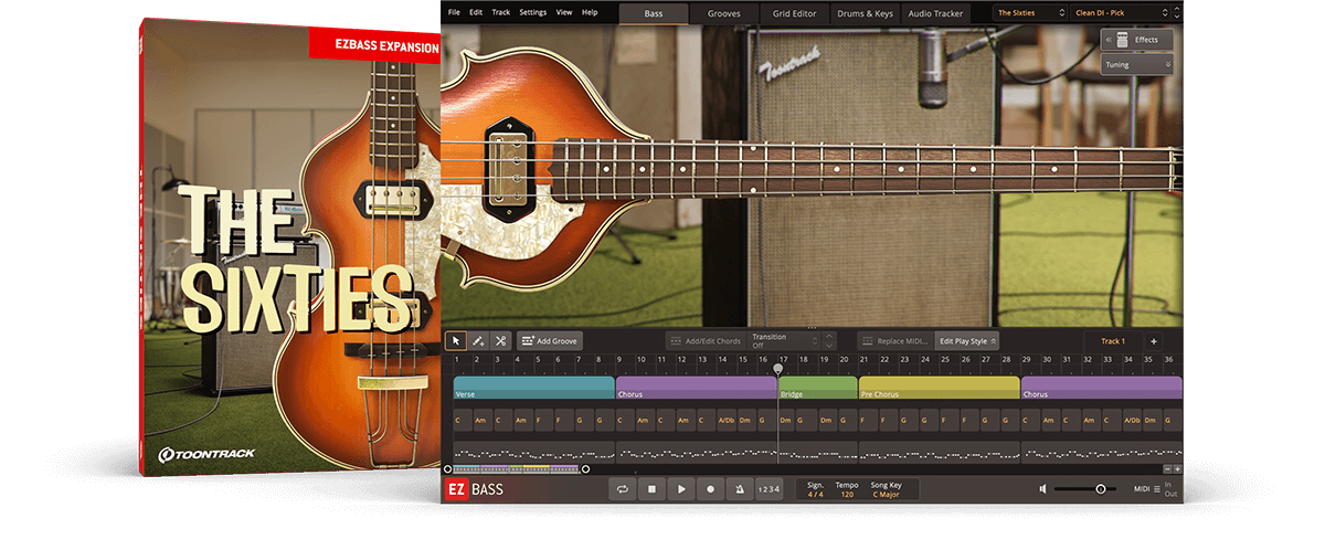 Toontrack EBX - The Sixties - EZbass Expansion